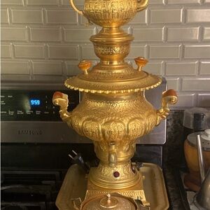 Samavor including matching tea pot and tray  , brand new ,pick up only